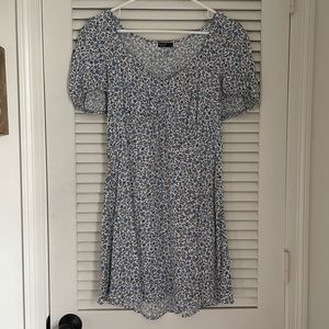 cotton on blue and white floral dress